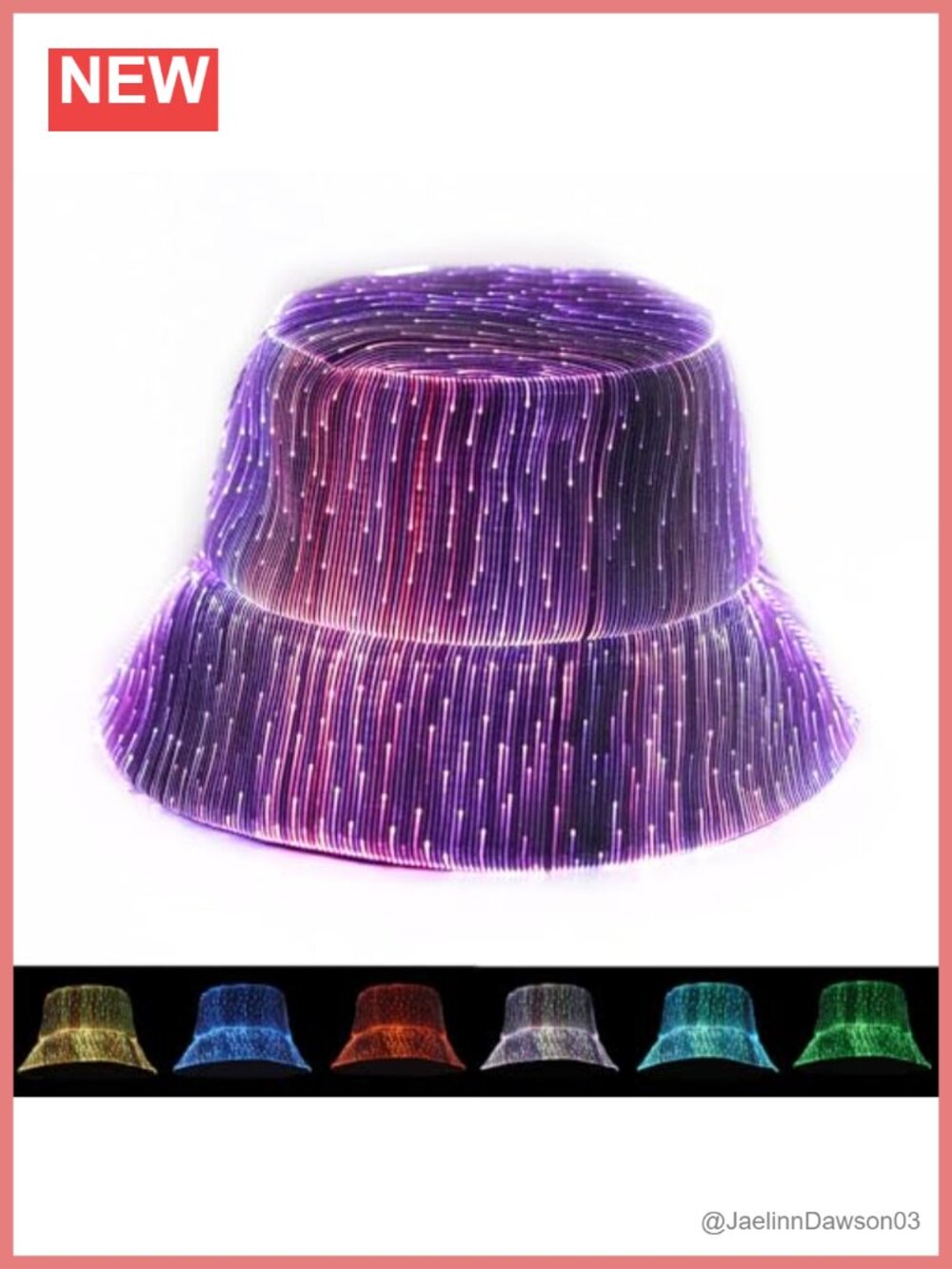 LED Rave Bucket Hat Fiber Optic Light Up Festival Party Gear